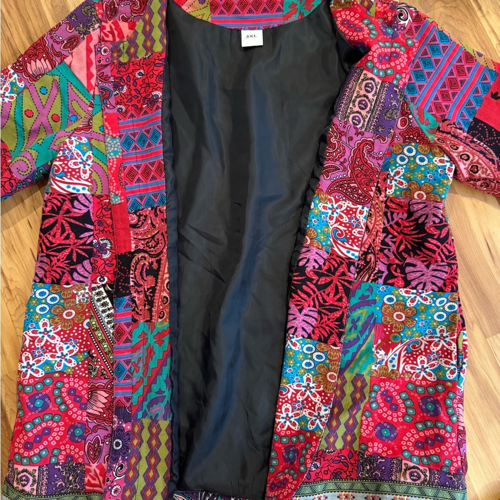 Colorful Patchwork Cardigan - image 3